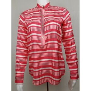C WONDER Size XXS Pink Long Sleeve Pullover Half Button Tunic Blouse